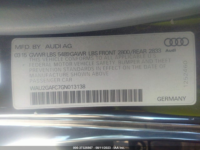 WAU2GAFC7GN013138 Audi A7 3.0 Prestige