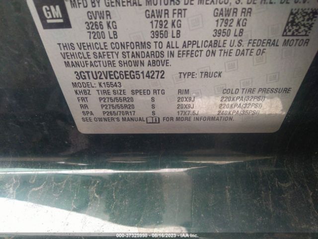 3GTU2VEC6EG514272 GMC Sierra 1500 Slt