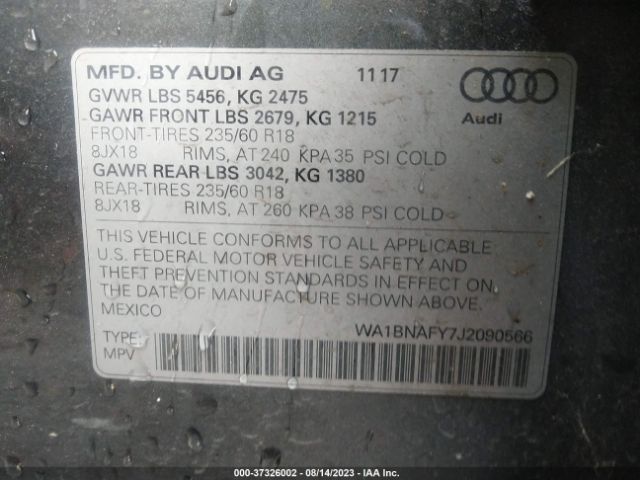 2018 AUDI Q5 WA1BNAFY7J2090566 Photo 8