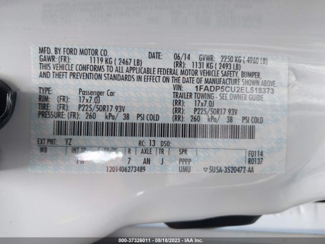 1FADP5CU2EL518373 Ford C-max Energi Sel