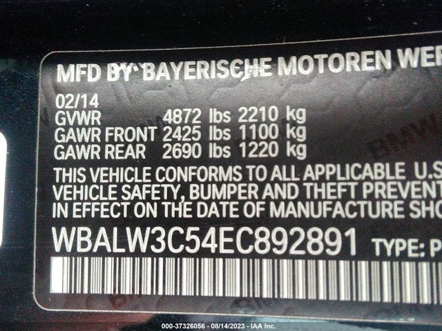 BMW 6 Series 640i 2014 WBALW3C54EC892891 Image 14