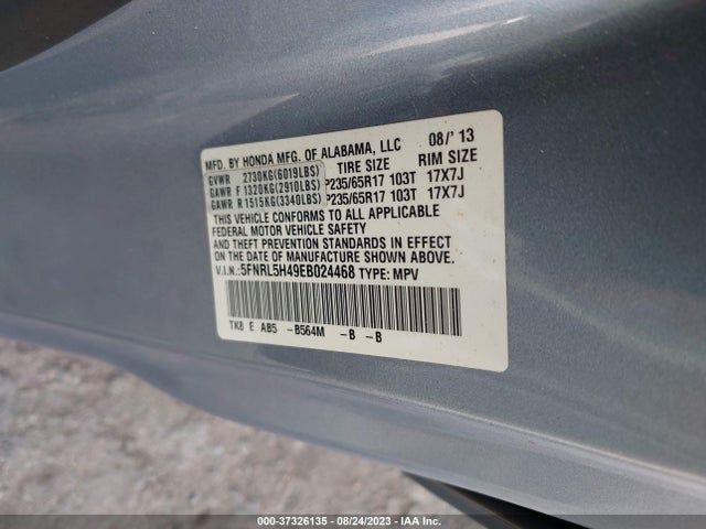 Honda ODYSSEY EX 2014 5FNRL5H49EB024468 Image 9