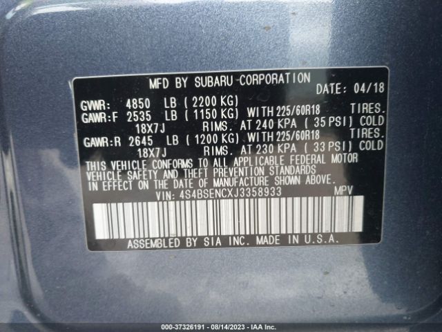 4S4BSENCXJ3358933 Subaru Outback Limited