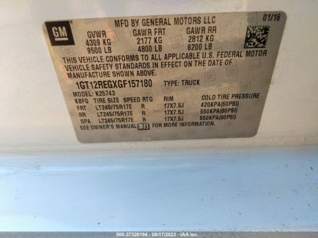 1GT12REGXGF157180 GMC SIERRA 2500HD