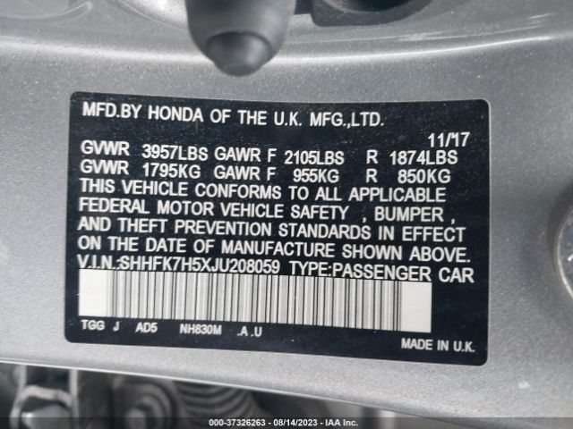 SHHFK7H5XJU208059 Honda Civic Hatchback Ex