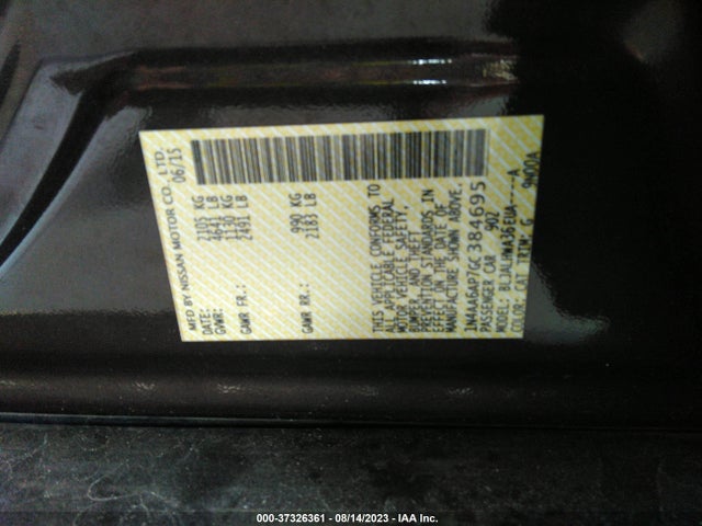 2016 NISSAN MAXIMA 3.5 PLATINUM VIN: 1N4AA6AP7GC384695