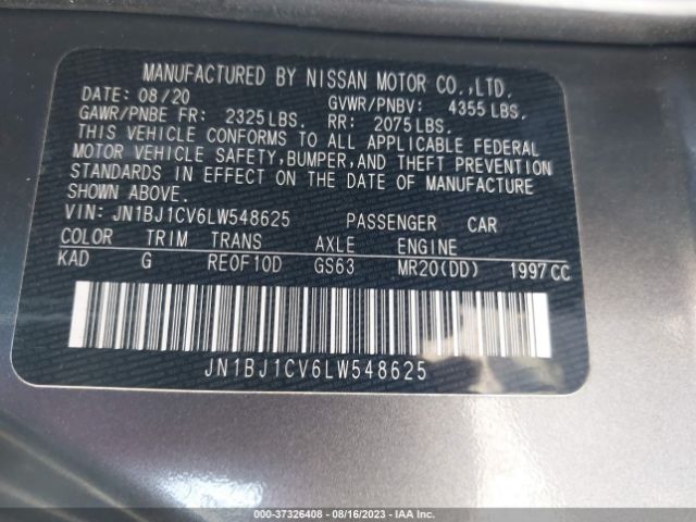 JN1BJ1CV6LW548625 Nissan Rogue Sport Sv