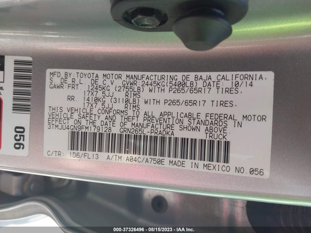 Toyota Tacoma Prerunner 2015 3TMJU4GN9FM179128 Image 9
