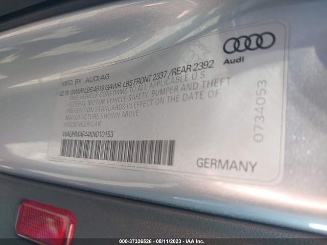 WAUHMAF44KN010153 Audi A4 Premium Plus