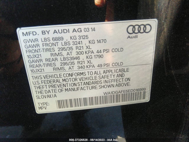 WA1DGAFE5ED016999 Audi Q7 3.0t S Line Prestige