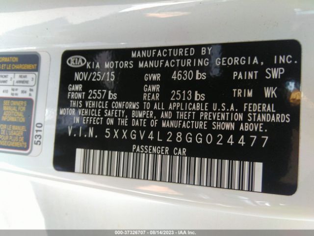 5XXGV4L28GG024477 KIA Optima Sxl Turbo