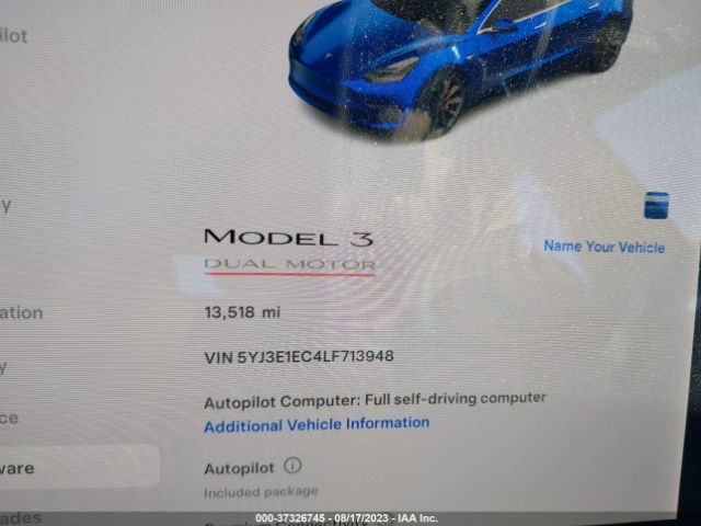 5YJ3E1EC4LF713948 Tesla Model 3 Performance