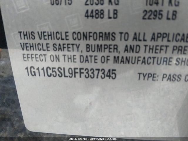 Chevrolet MALIBU LT 2015 1G11C5SL9FF337345 Image 9