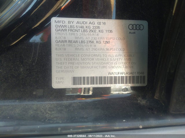 WA1UFAFL4GA017048 Audi Allroad Premium Plus