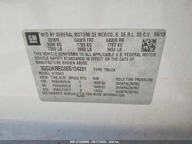 Chevrolet Silverado 1500 Lt 2014 3GCUKREC6EG134291 Image 9