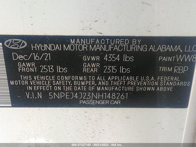 Hyundai Sonata Sel Plus 2022 5NPEJ4J23NH148261 Image 15