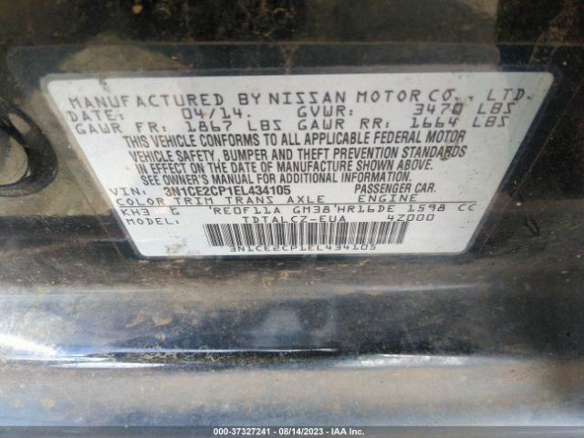 3N1CE2CP1EL434105 Nissan Versa Note S Plus