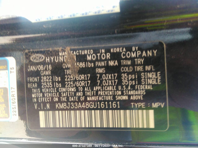 Hyundai TUCSON SE 2016 KM8J33A48GU161161 Image 9