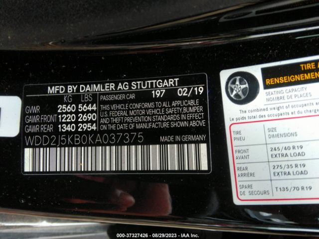 2019 MERCEDES-BENZ CLS 450 WDD2J5KB0KA037375 Photo 8