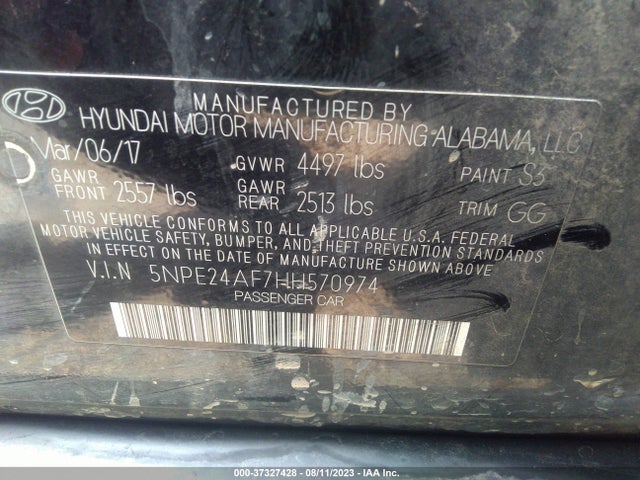 Hyundai SONATA SE 2017 5NPE24AF7HH570974 Image 15