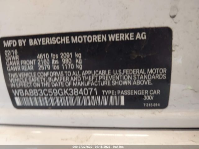 WBA8B3C59GK384071 BMW 3 Series 340i