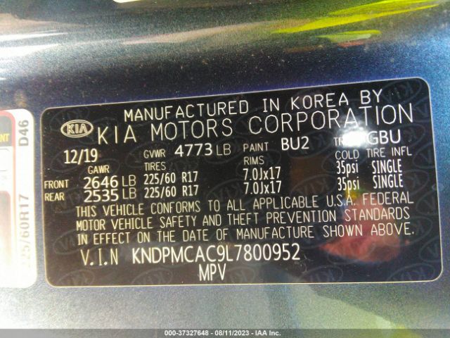 KNDPMCAC9L7800952 KIA Sportage Lx