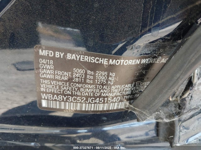2018 BMW 3 Series, VIN: WBA8Y3C52JG451540
