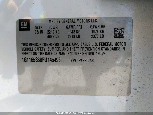 Chevrolet IMPALA LTZ 2015 1G1165S38FU145496 Image 9