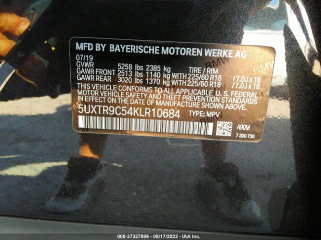 5UXTR9C54KLR10684 BMW X3 Xdrive30i