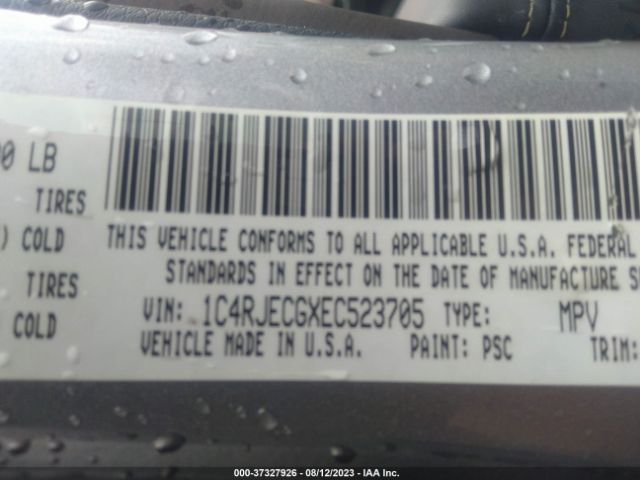 1C4RJECGXEC523705 Jeep Grand Cherokee Overland