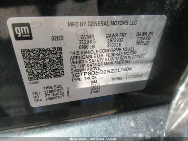 1GTP8DED1NZ217604 GMC Sierra 1500 Limited Slt