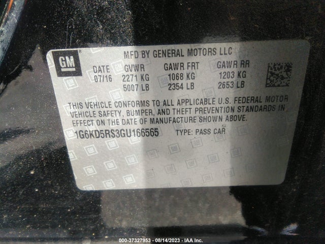 1G6KD5RS3GU166565 Cadillac Ct6 Sedan Luxury Awd