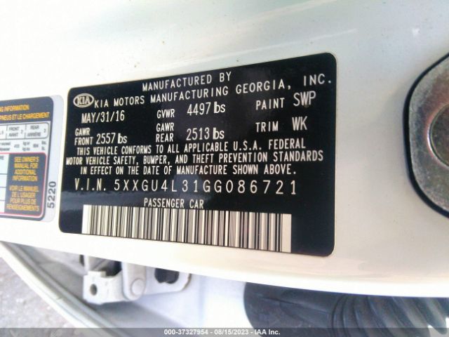5XXGU4L31GG086721 KIA OPTIMA EX