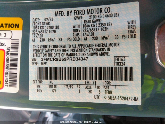 Ford Bronco Sport Big Bend 2023 3FMCR9B69PRD34347 Image 9