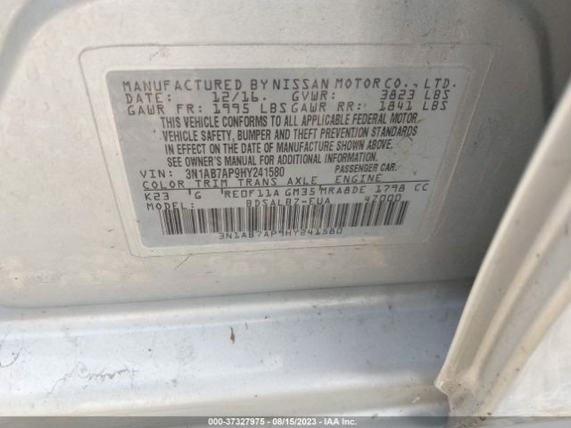 3N1AB7AP9HY241580 Nissan SENTRA S