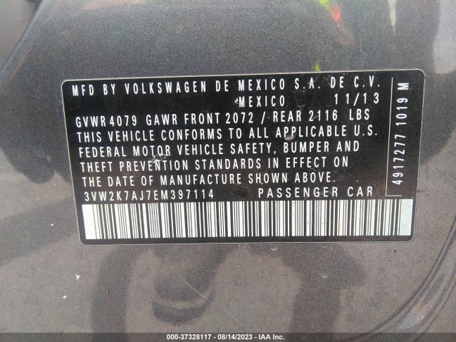 3VW2K7AJ7EM397114 Volkswagen Jetta Sedan S
