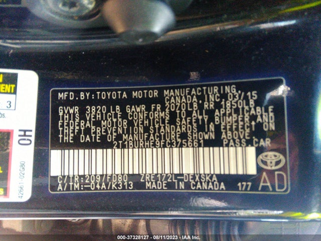 Toyota Corolla L/le/s/s Plus/le Plus 2015 2T1BURHE9FC375661 Image 16