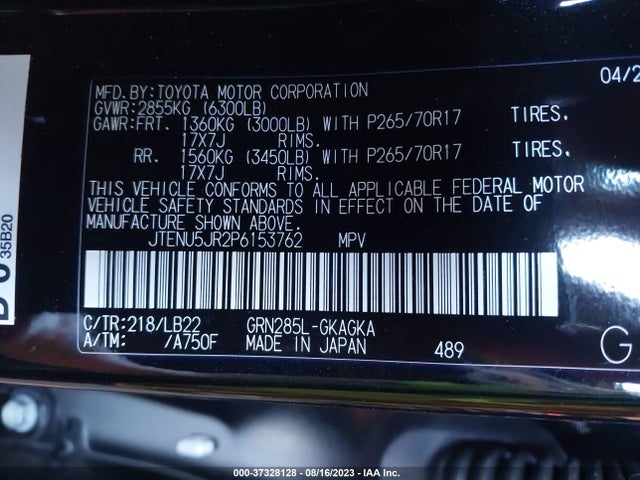 Toyota 4runner Sr5 Premium 2023 JTENU5JR2P6153762 Image 15