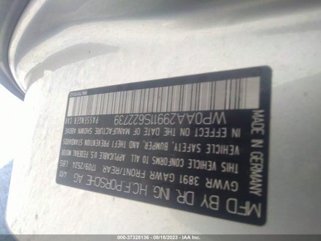 2001 PORSCHE 911 CARRERA WP0AA29911S622739 Photo 8