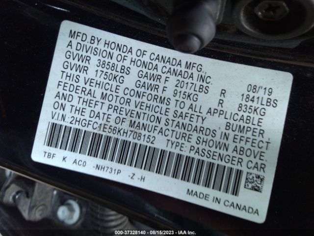 2HGFC1E56KH708152 Honda CIVIC SI SEDAN