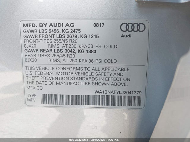 WA1BNAFY5J2041379 Audi Q5 Premium Plus