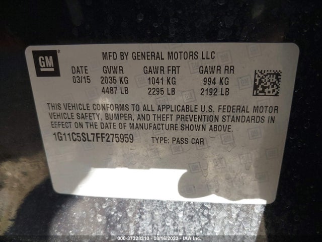 Chevrolet MALIBU LT 2015 1G11C5SL7FF275959 Image 9