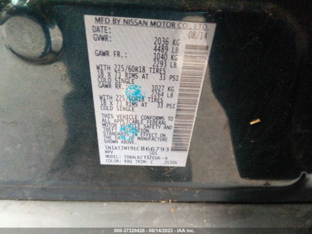 5N1AT2MT9EC866793 Nissan Rogue Sl