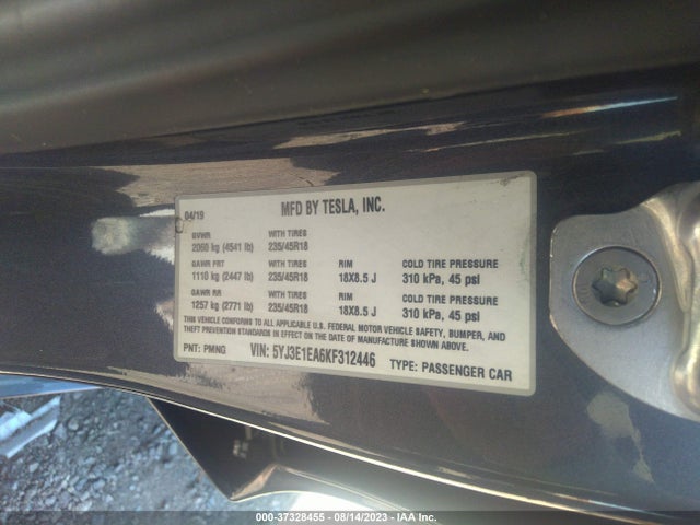 Tesla Model 3 Range 2019 5YJ3E1EA6KF312446 Image 16