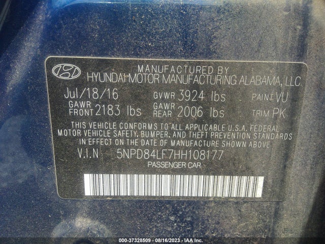 Hyundai ELANTRA SE 2017 5NPD84LF7HH108177 Image 9