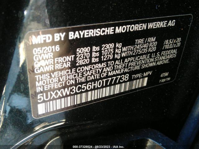 5UXXW3C56H0T77738 BMW X4 Xdrive28i