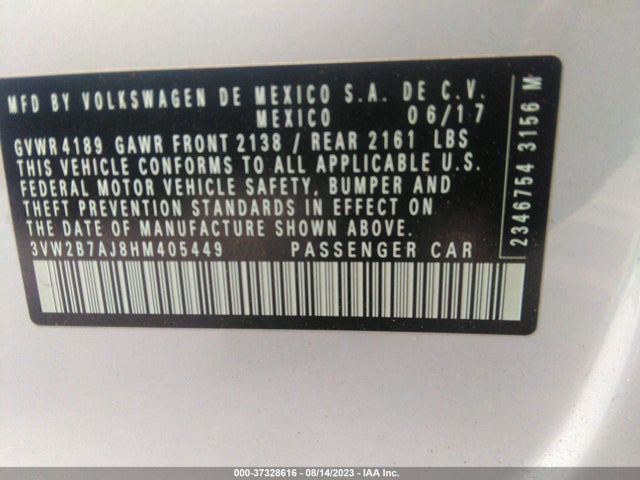 3VW2B7AJ8HM405449 Volkswagen Jetta 1.4t S