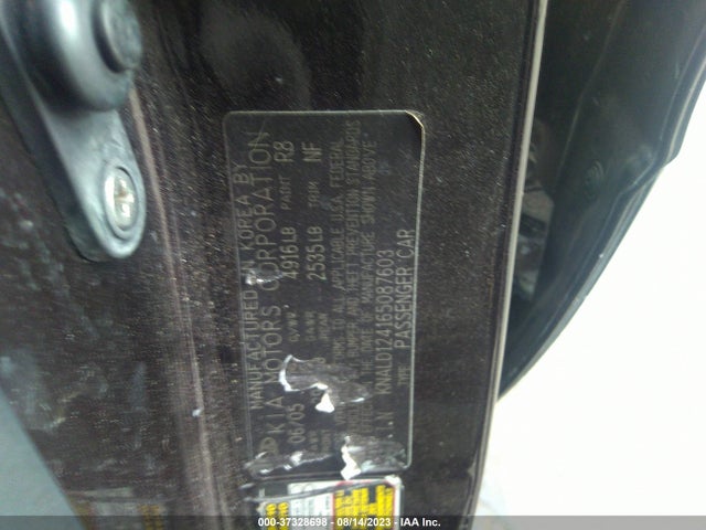 2006 KIA AMANTI VIN: KNALD124165087603