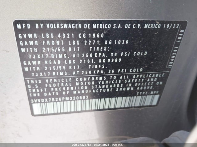 3VVDX7B26PM320503 Volkswagen TAOS S