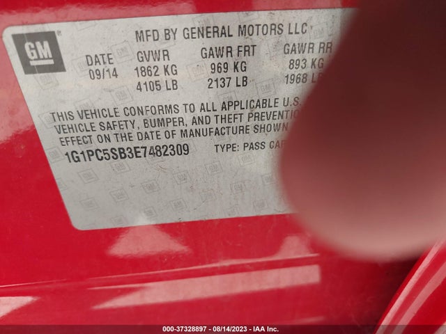 Chevrolet Cruze 1lt 2014 1G1PC5SB3E7482309 Image 10